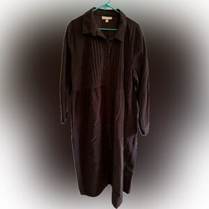 Woman Within Brown Corduroy Dress